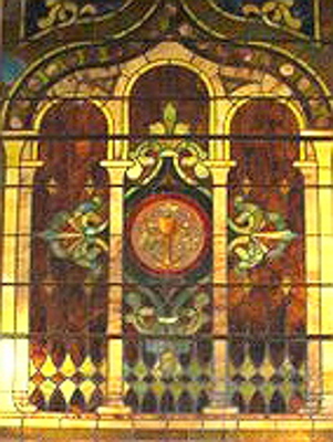 Window behind altar