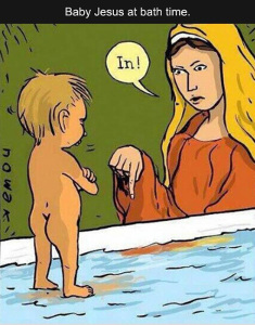 bathing baby jesus